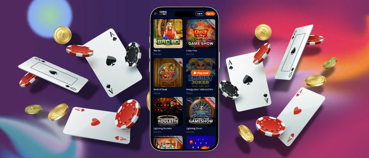 Capture d'écran de l'app CorgiBet Casino
